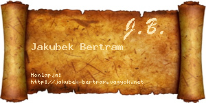 Jakubek Bertram névjegykártya